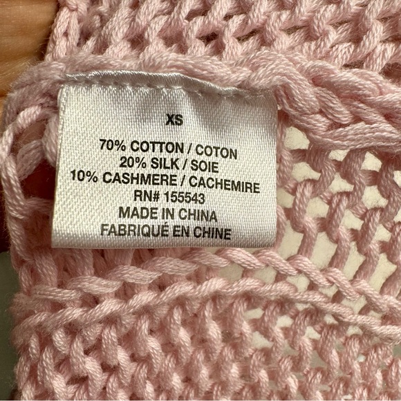 Sablyn Mitzy Pullover Crewneck Cable Knit Distressed Sweater Light Pink XS - Picture 7 of 12